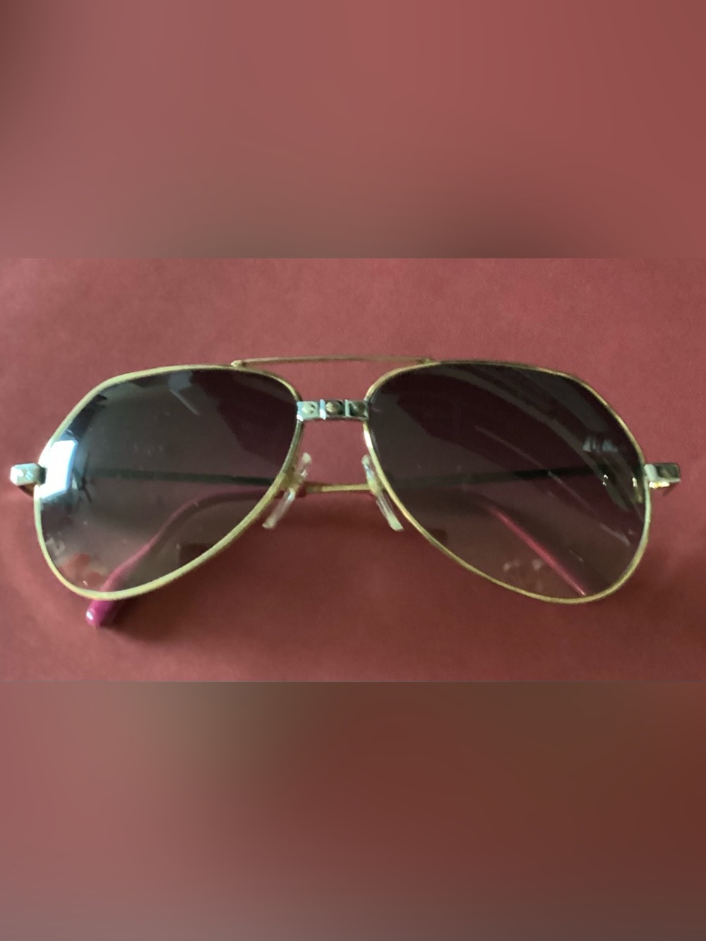 Cartier 14K Gold Frame Sunglasses Unisex with Brown Gradient Lenses